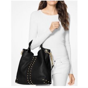 Michael Michael Kors Uptown Astor Studded Black Bag. D/A283